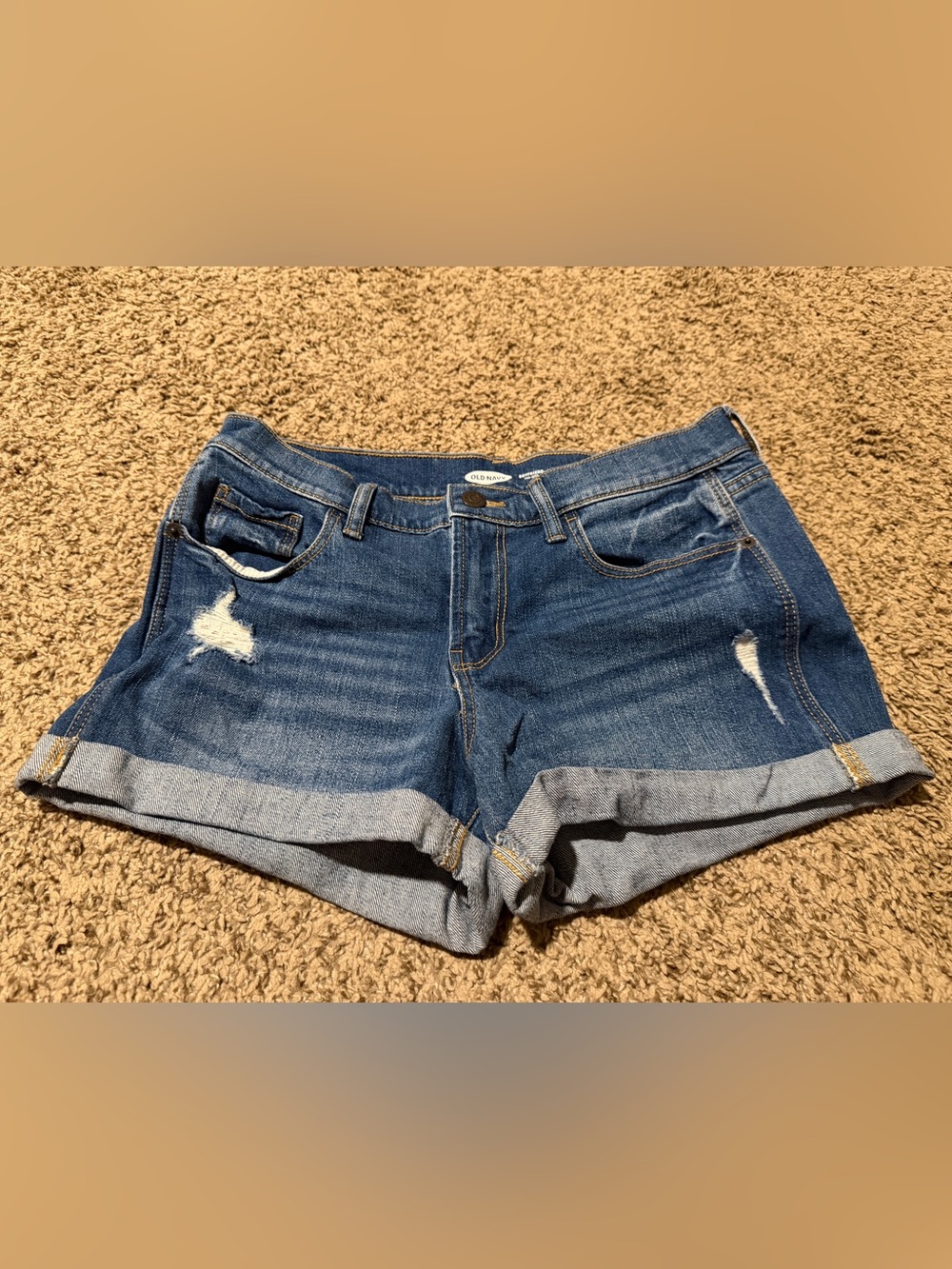 Old Navy Dark Blue Rolled-Hem Denim Shorts size 4